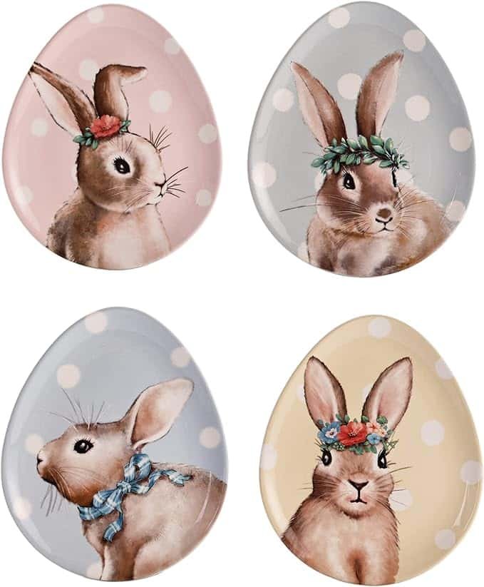 Bico Farmhouse Bunny Egg-Shaped Plates