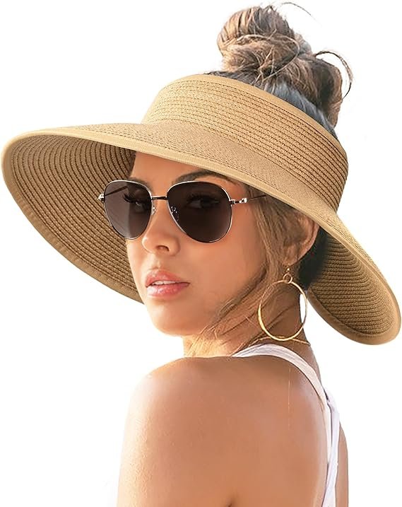 FURTALK Sun Straw Hats for Women Wide Brim