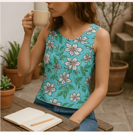 Turquoise Tropics Tilda Tank