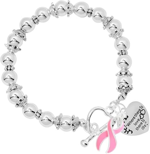 Pink Ribbon Charm Bracelet