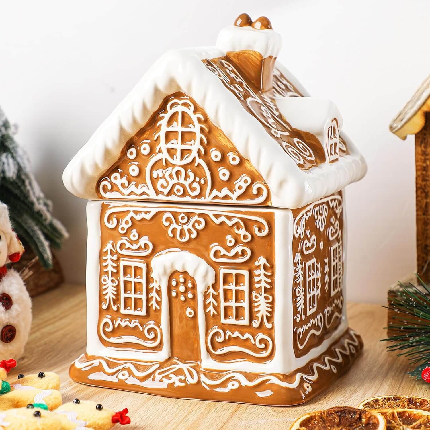 Chunful Gingerbread House Christmas Candy Jar