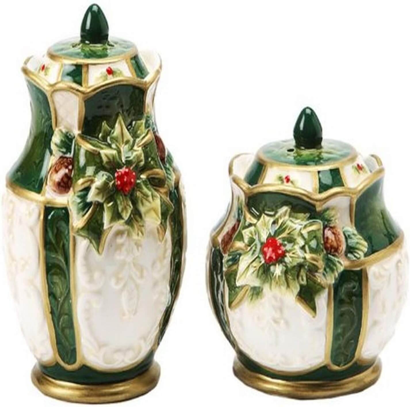 Cosmos Emerald Holiday Holly Salt & Pepper Set (1)