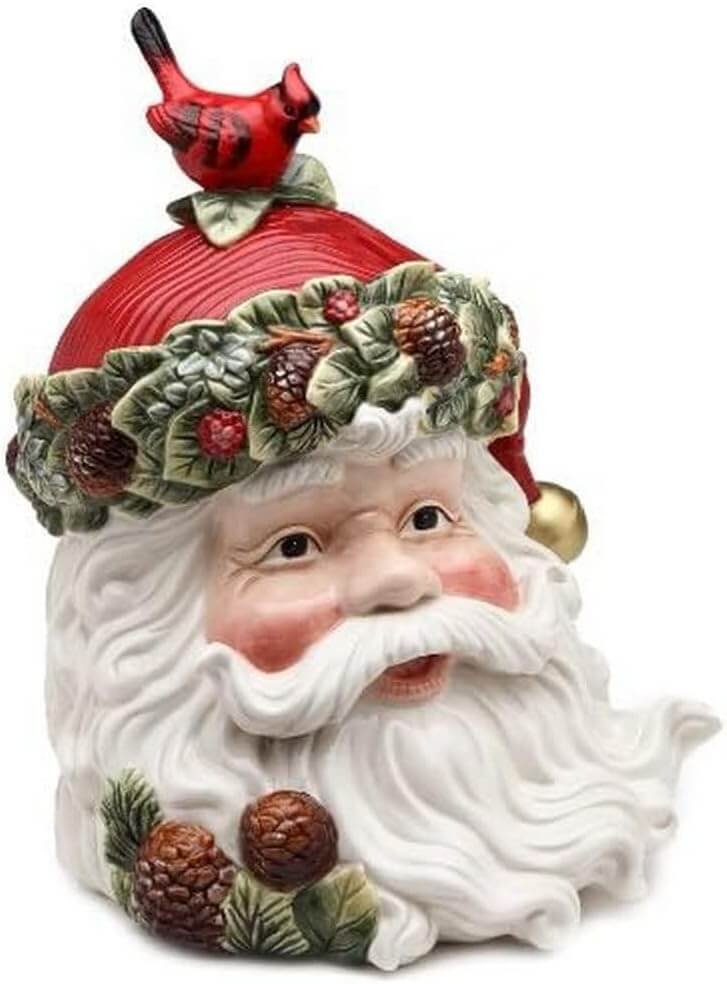 Cosmos Evergreen Holiday Santa Cookie Jar (1)
